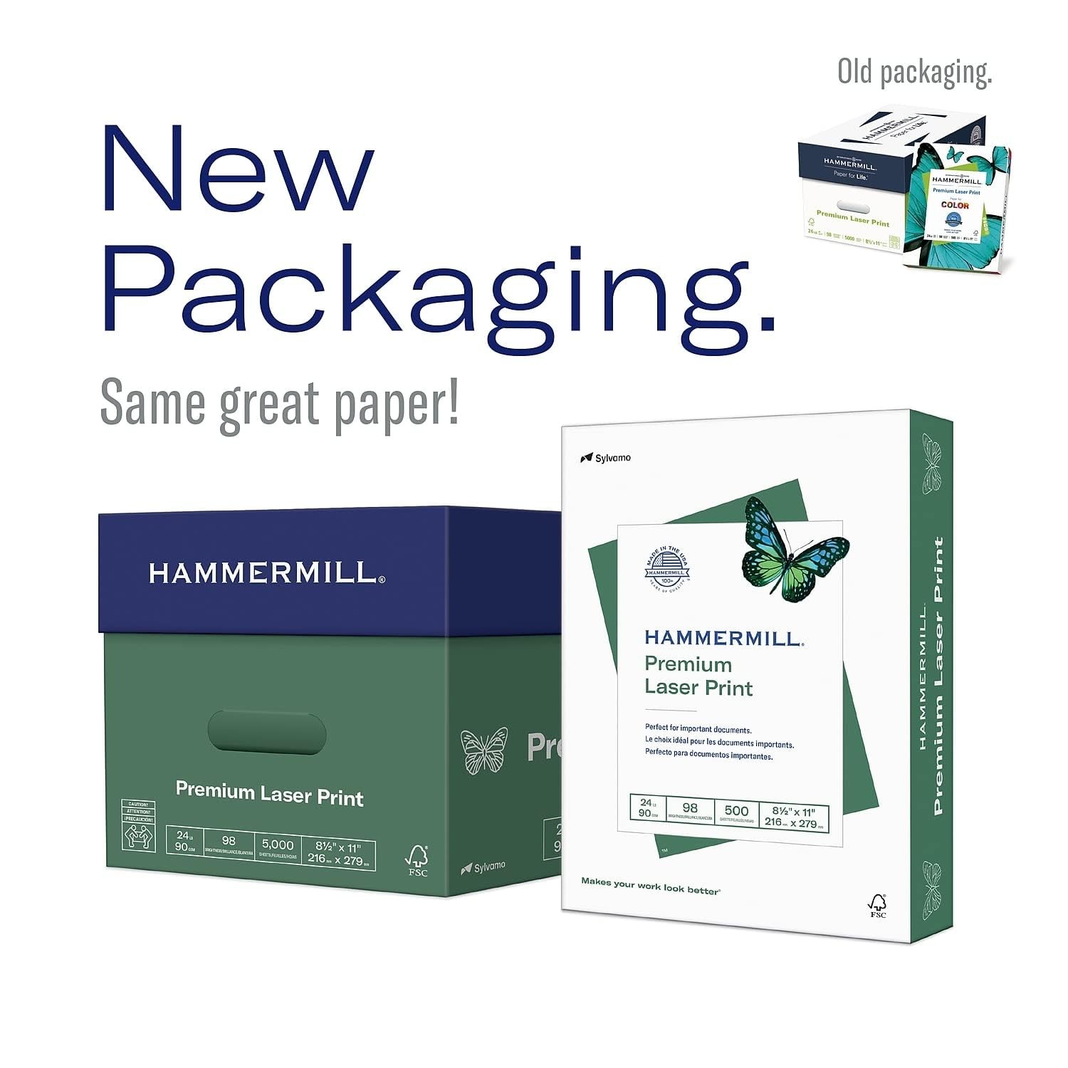 Hammermill Printer Paper, Premium Laser Print 32 1 Ream | 500 Sheets, white