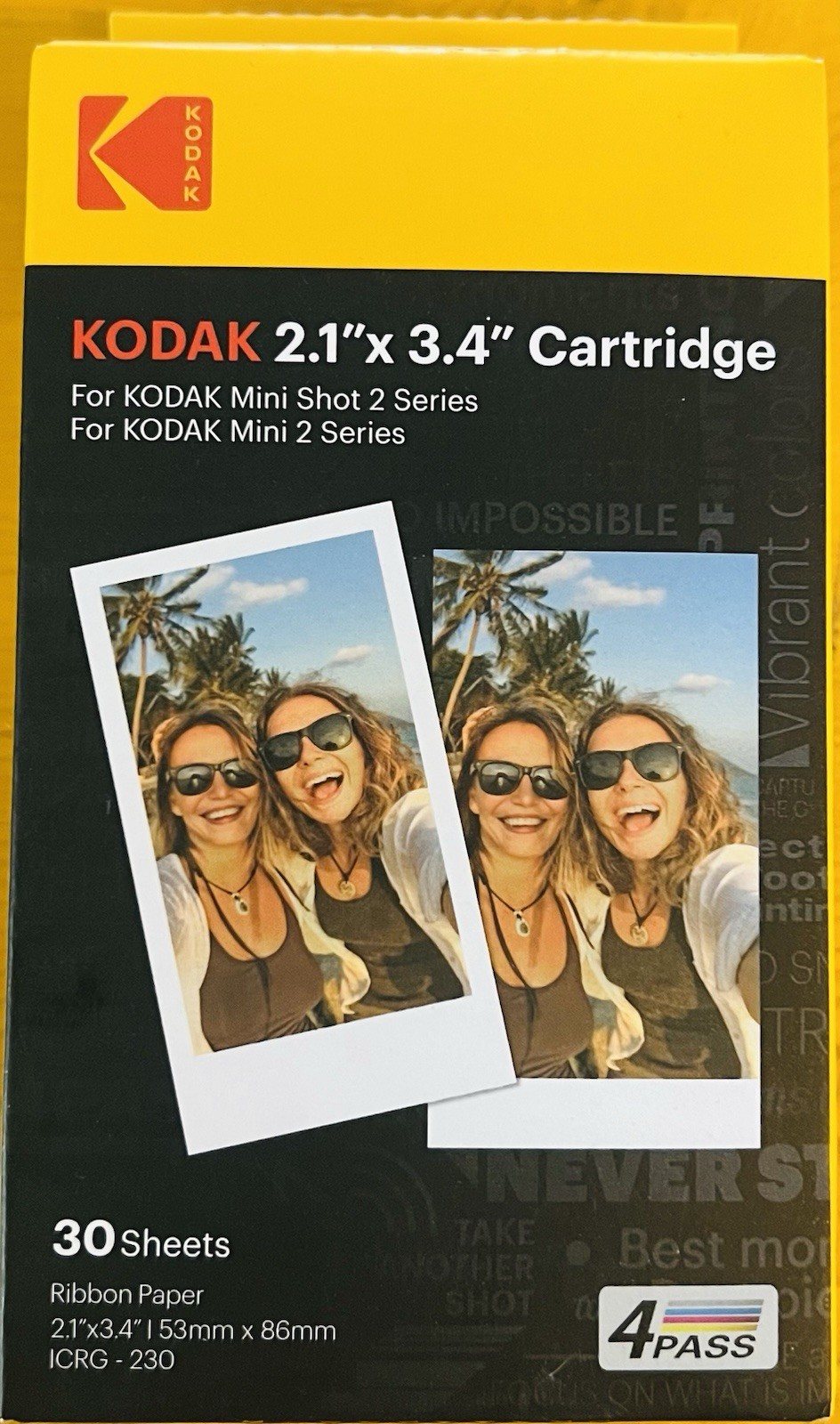 Kodak ICRG-230 Ribbon Paper Cartridge 2.1 x 3.4 for Mini Shot 2/Mini 2 30 Sheet