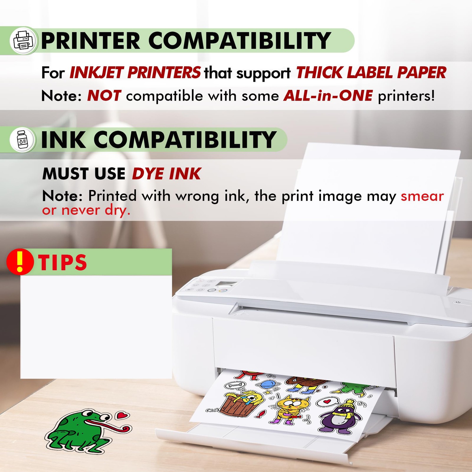 Vinyl Sticker Paper, Inkjet Printable, 8.5×11, 15 Sheets, Clear