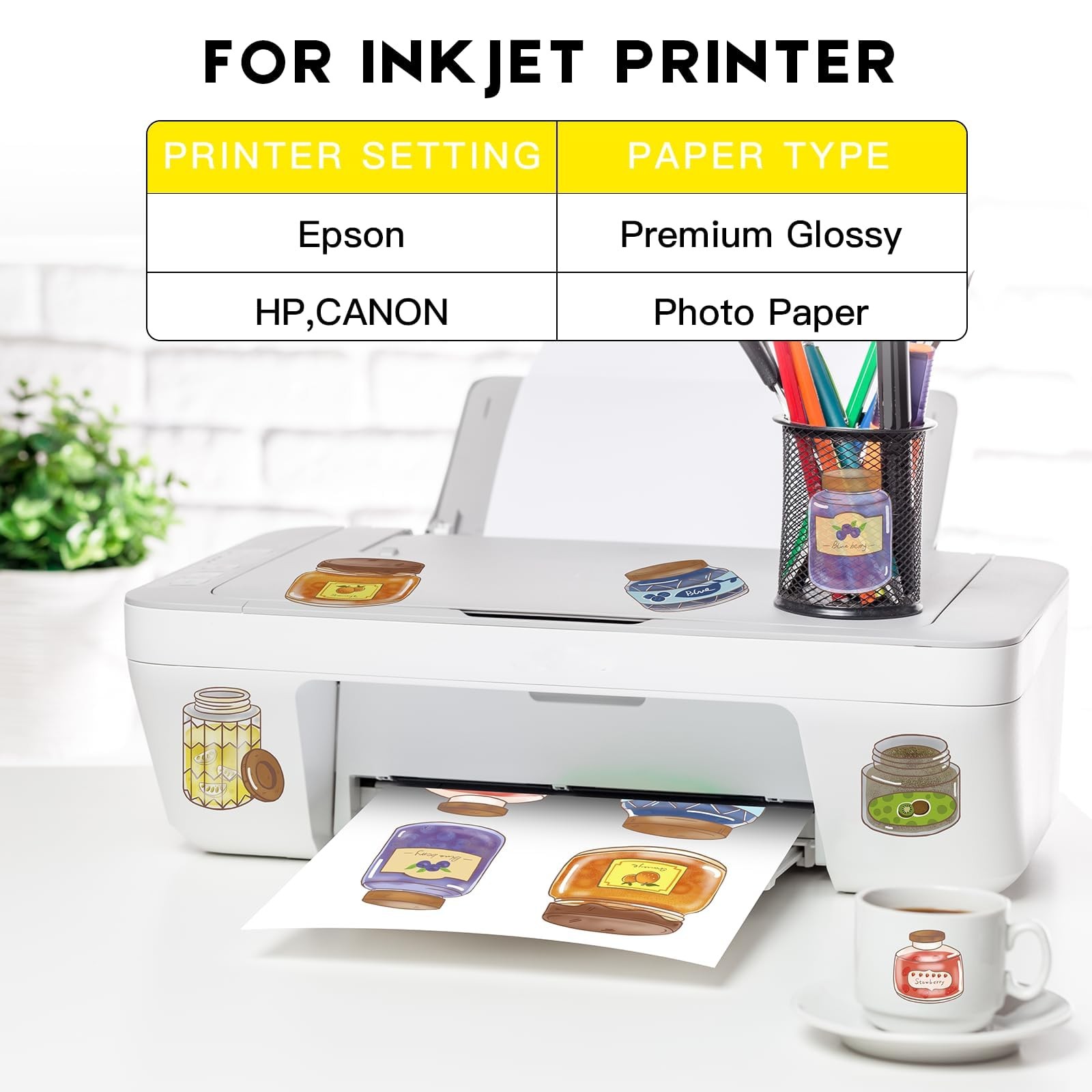 Premium Printable Clear Vinyl Sticker Paper for Inkjet Printers, 30 Sheets Tr…