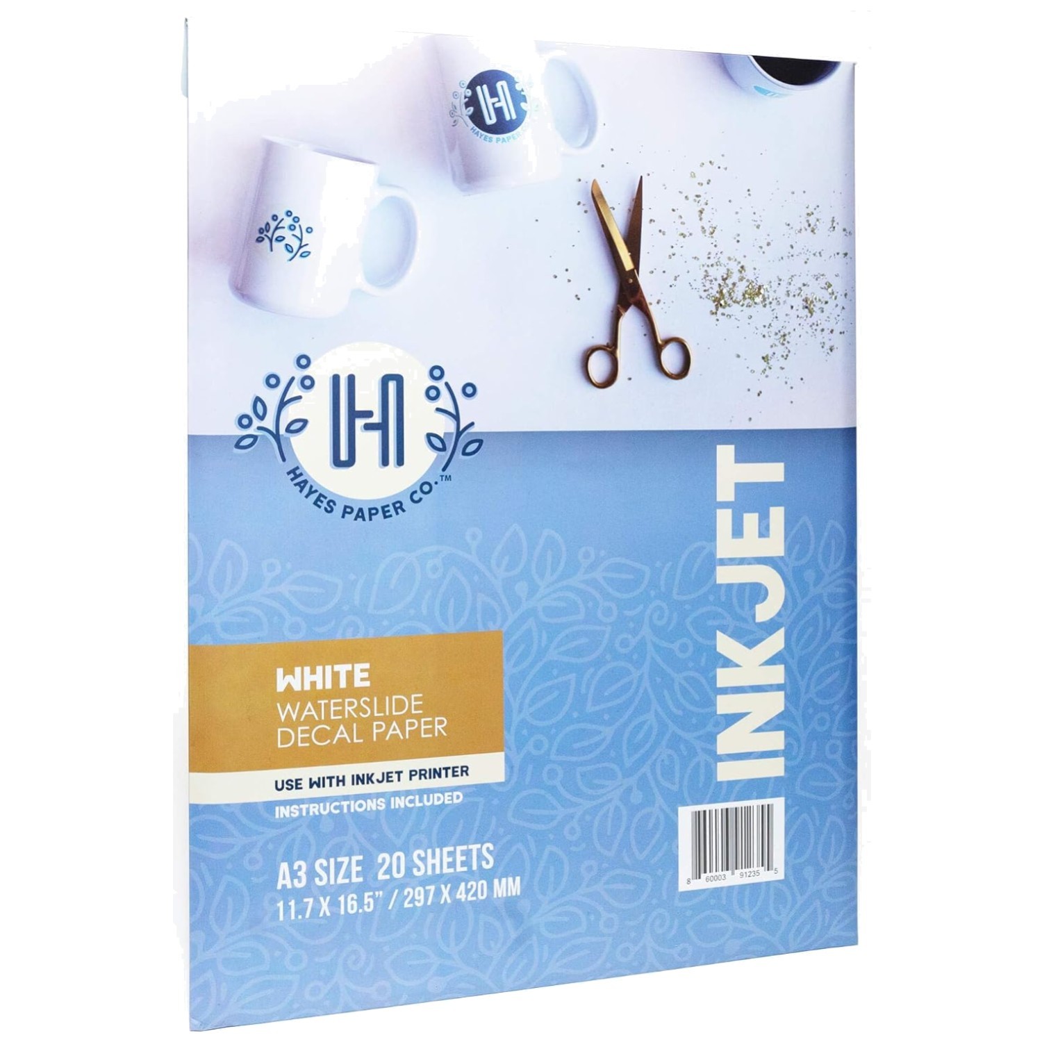 White Waterslide Transfer Paper – Inkjet Printer Compatible
