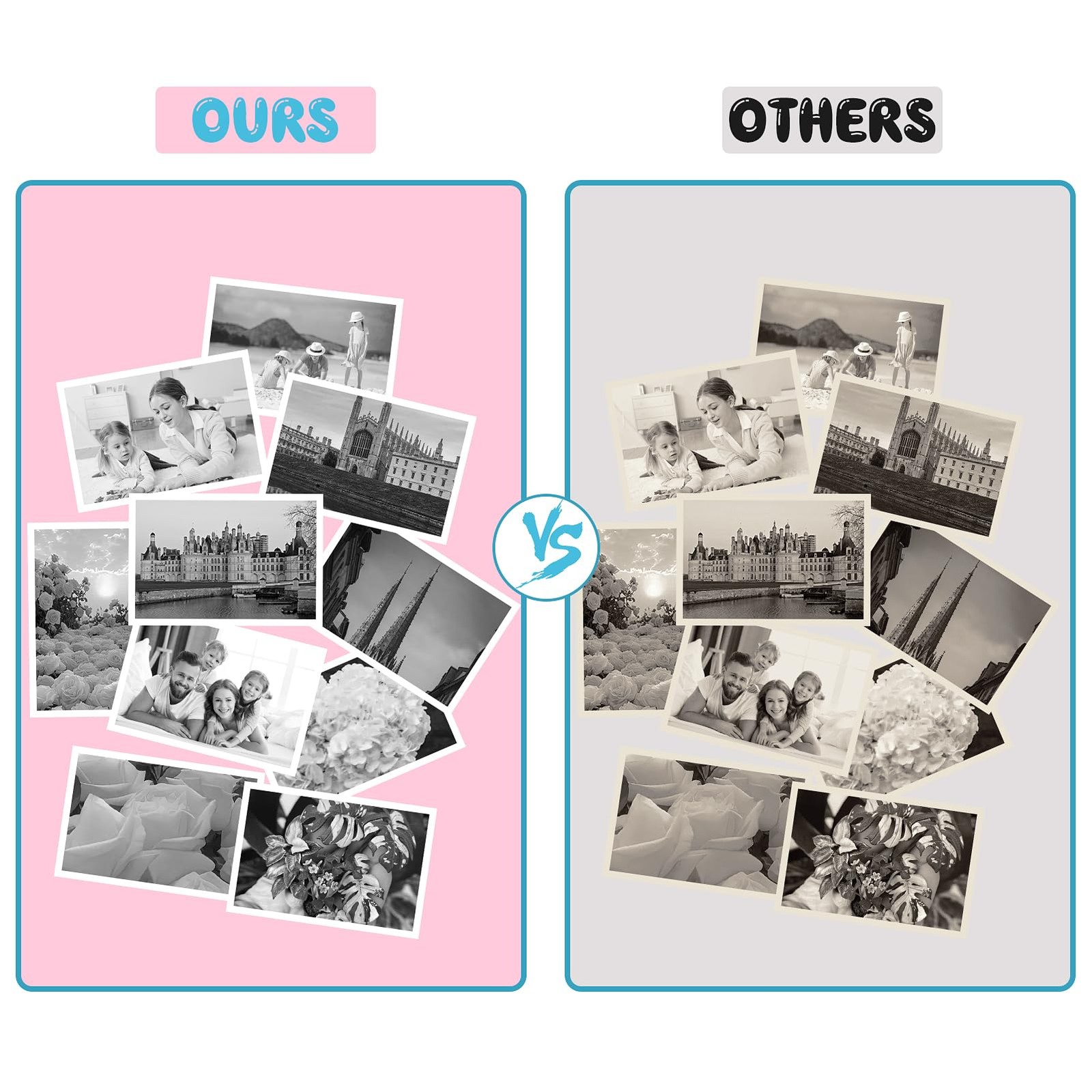 20 Rolls Print Paper for Children Instant Camera Refill Pape Kids White
