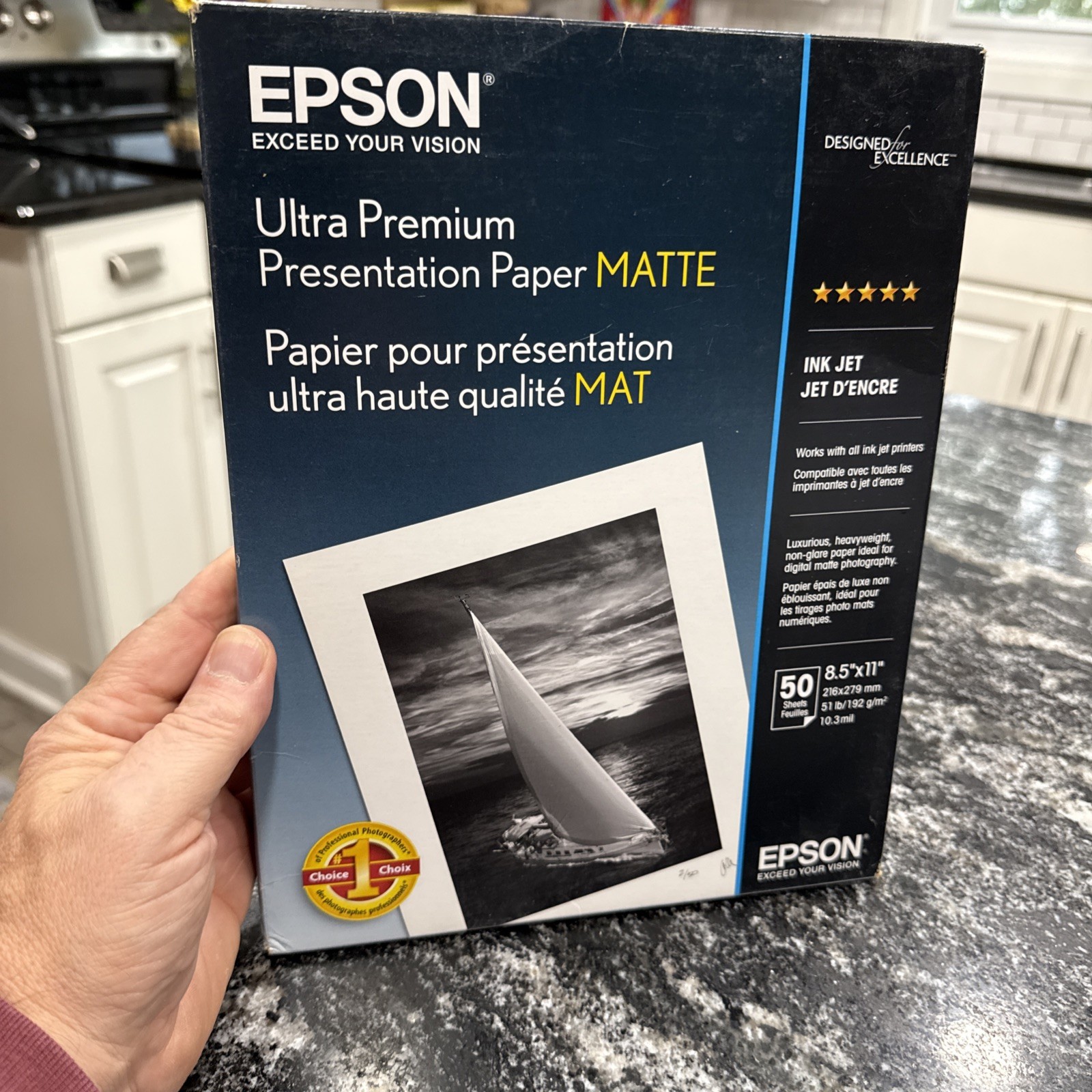 Epson Ultra Premium Presentation Paper Matte, 8.5″ x 11″, 50 sheets – NEW Sealed