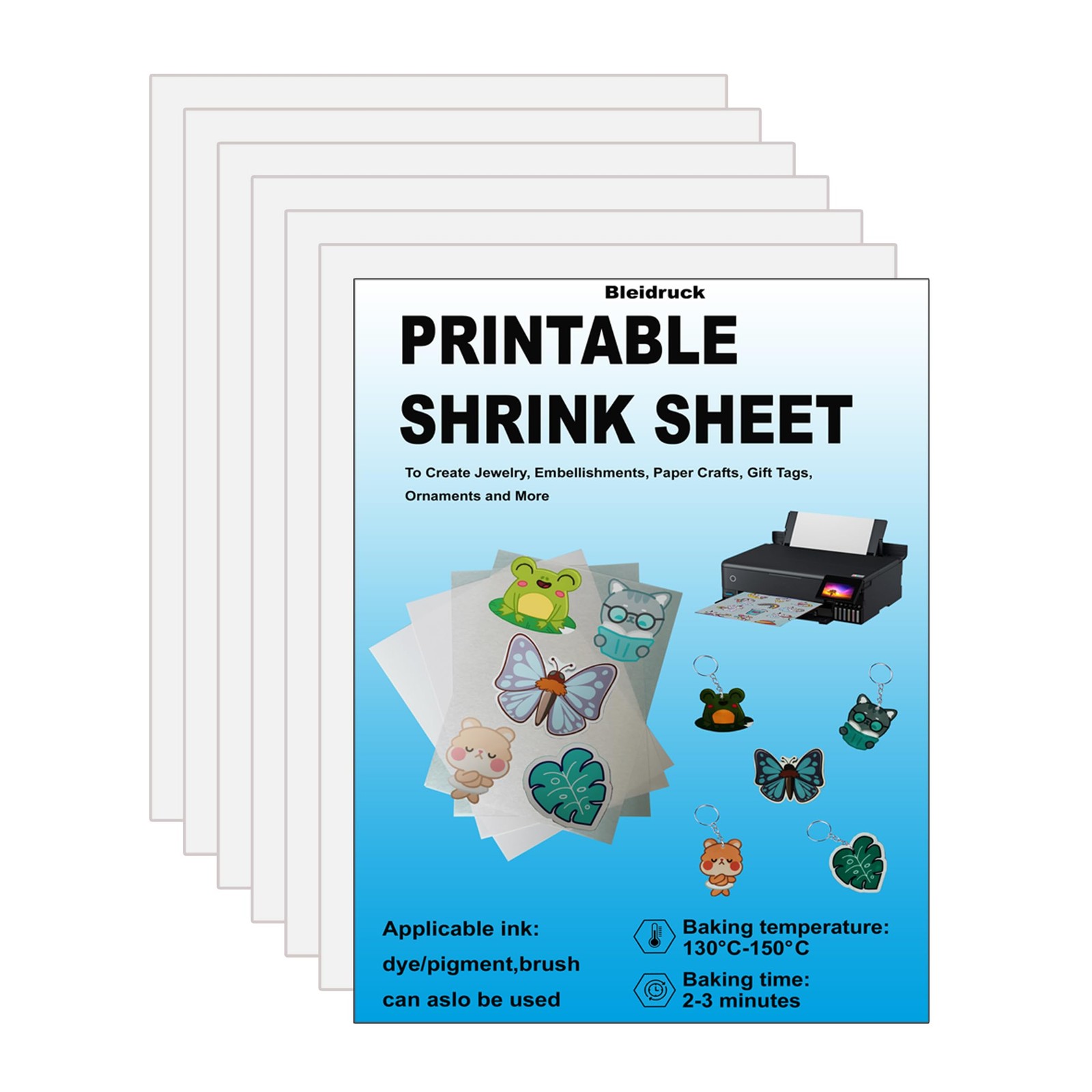 Printable Shrink Plastic Sheets, Shrink Films Papers for Kids Creative Craft,…