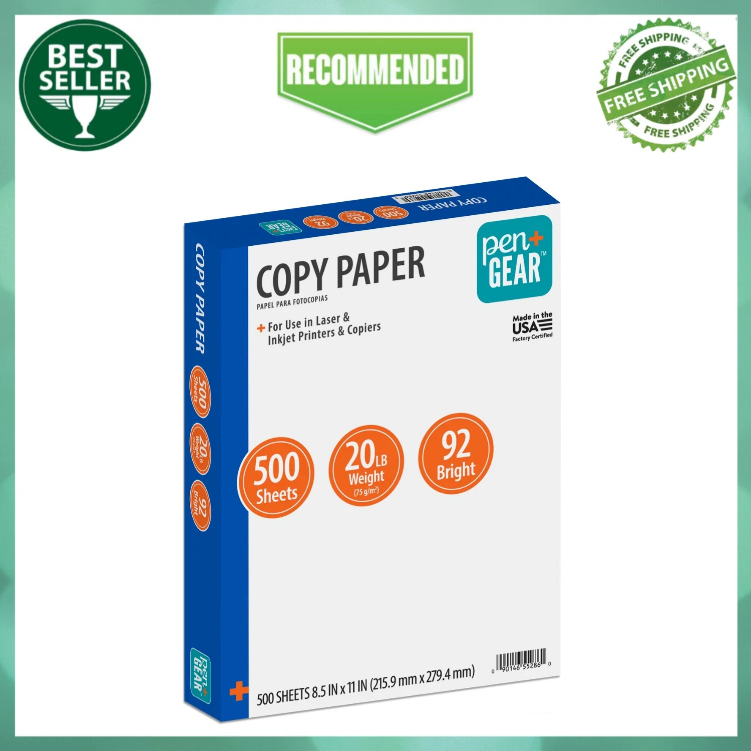 Copy Paper Case Printer Paper White 8.5″x11″ Letter Size, One Ream = 500 Sheets