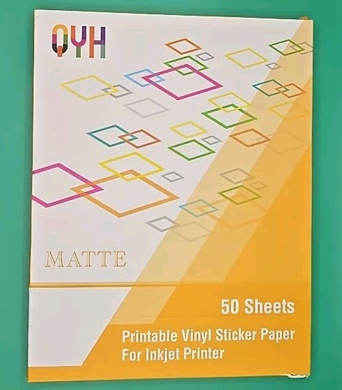 Glossy Matte 8.5″x11″ Printable Vinyl Sticker Paper for Inkjet Laser -50 Sheets
