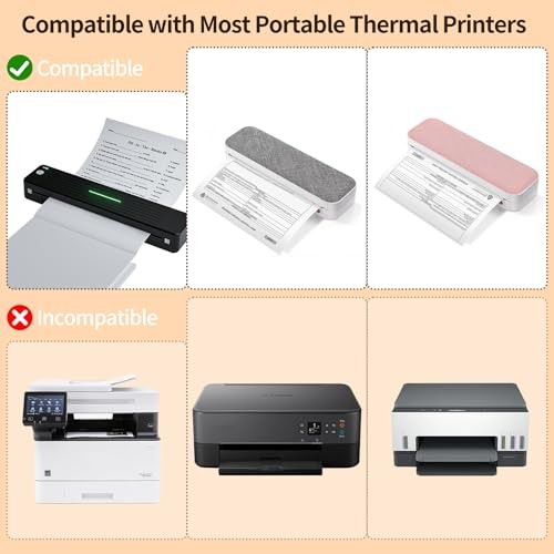 8.5 x 11 Thermal Printer Paper, 100 Sheets, US Letter Size, Compatible with JADE