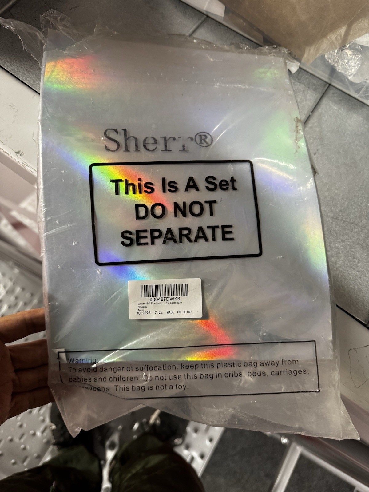 50 Sheets Holographic Sticker Paper 8.5 X11 Inch for Inkjet Printer & Laser Prin