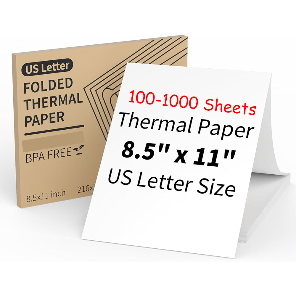 100-1000 Folded Continuous A4 Thermal Paper 8.5″x11″ M08F Printer Quick-dry US