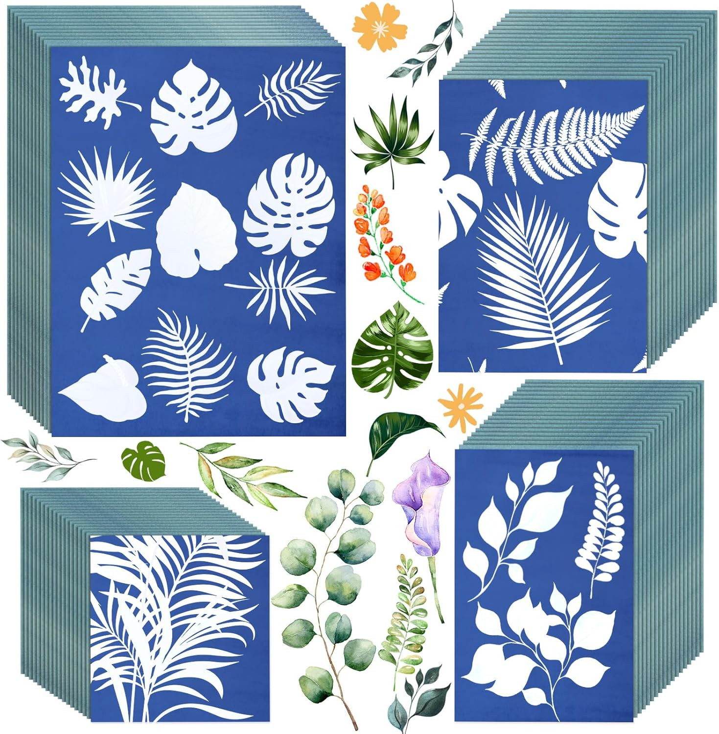 100 Sheets Cyanotype Paper Sun Print Kit A4 A5 A6 Solar Drawing Paper High Sensi