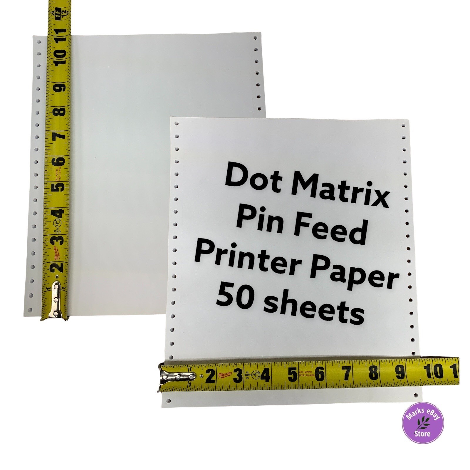 New Dot Matrix Continuous Feed Pin Feed Printer Paper 9-1/2 x 11 50 Sheets