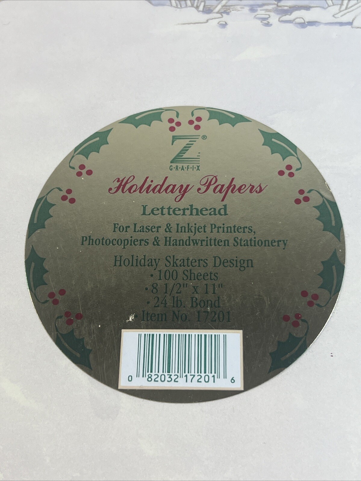 Z-Grafix Holiday Papers (Holiday Skaters Design) 100 Sheets 8.5/11 #17201