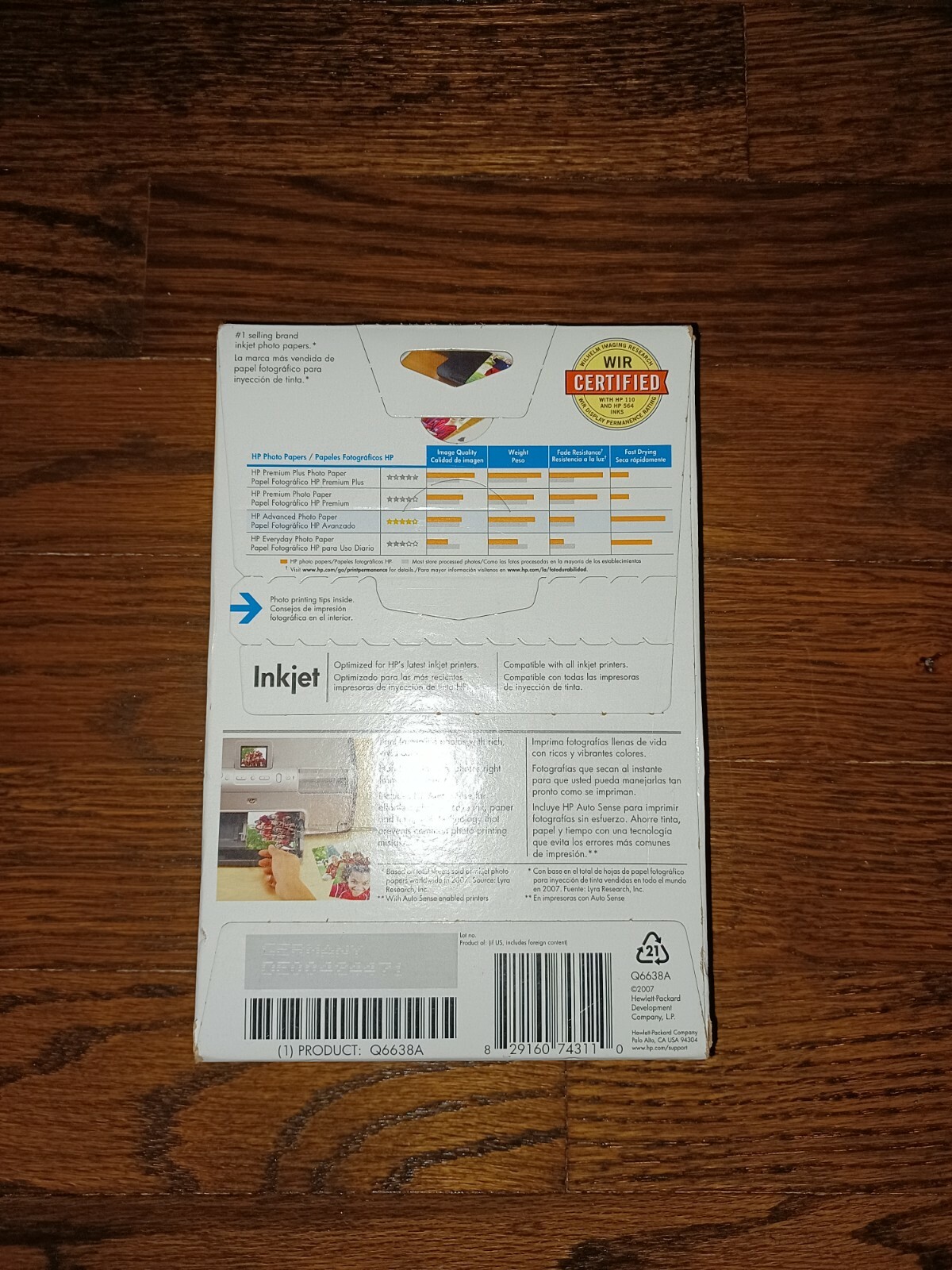 HP Advanced Glossy Photo Paper 100 Sheets 4X6 Q6638A New Old Stock Sealed