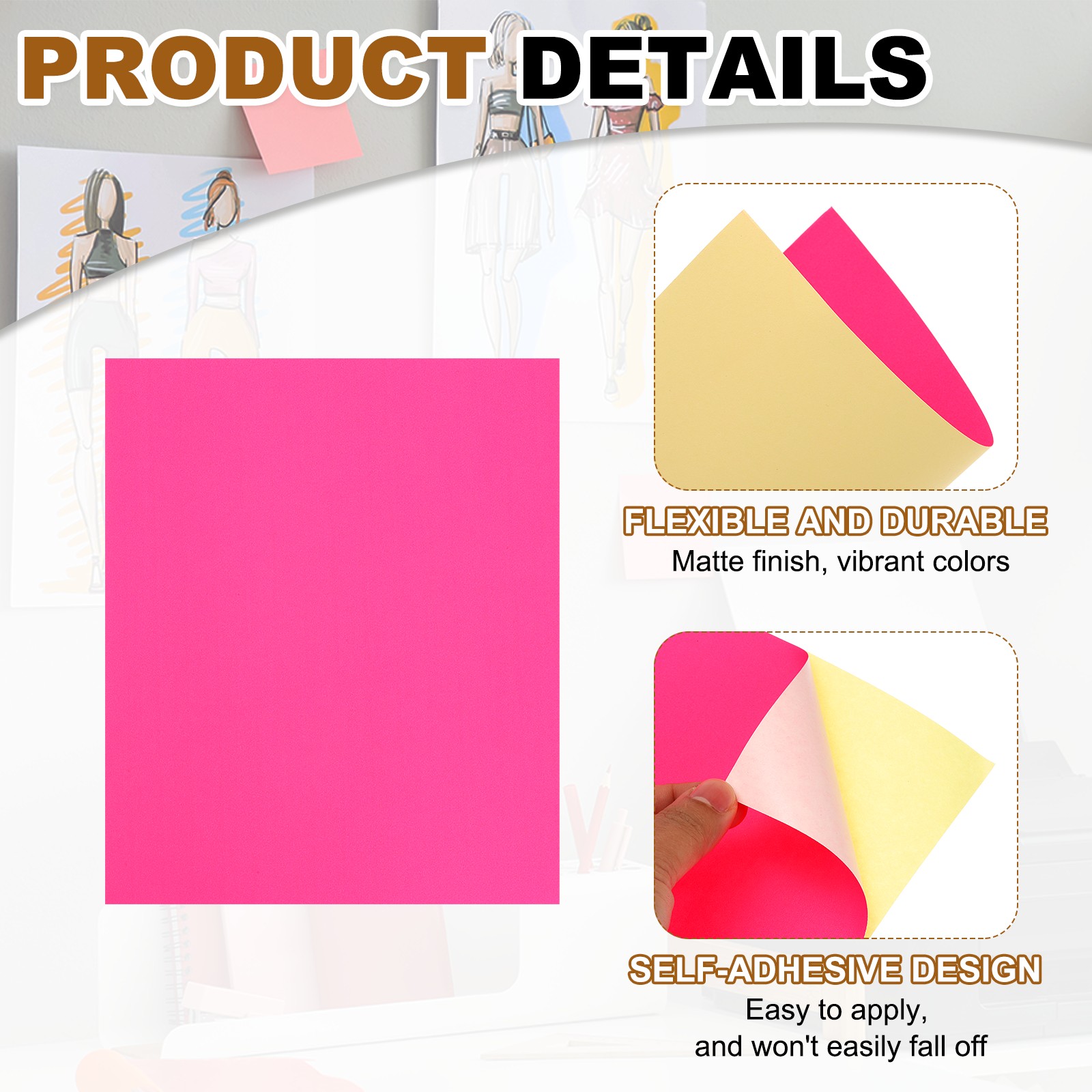 50 Pcs Sticker Paper for Printer 50 Pcs Full Sheet A4 Sticker Labels Rose Red