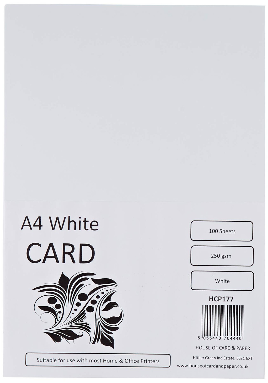 HPC Card Paper Cards, A4 Size, 250 gsm, White, 100 Sheets