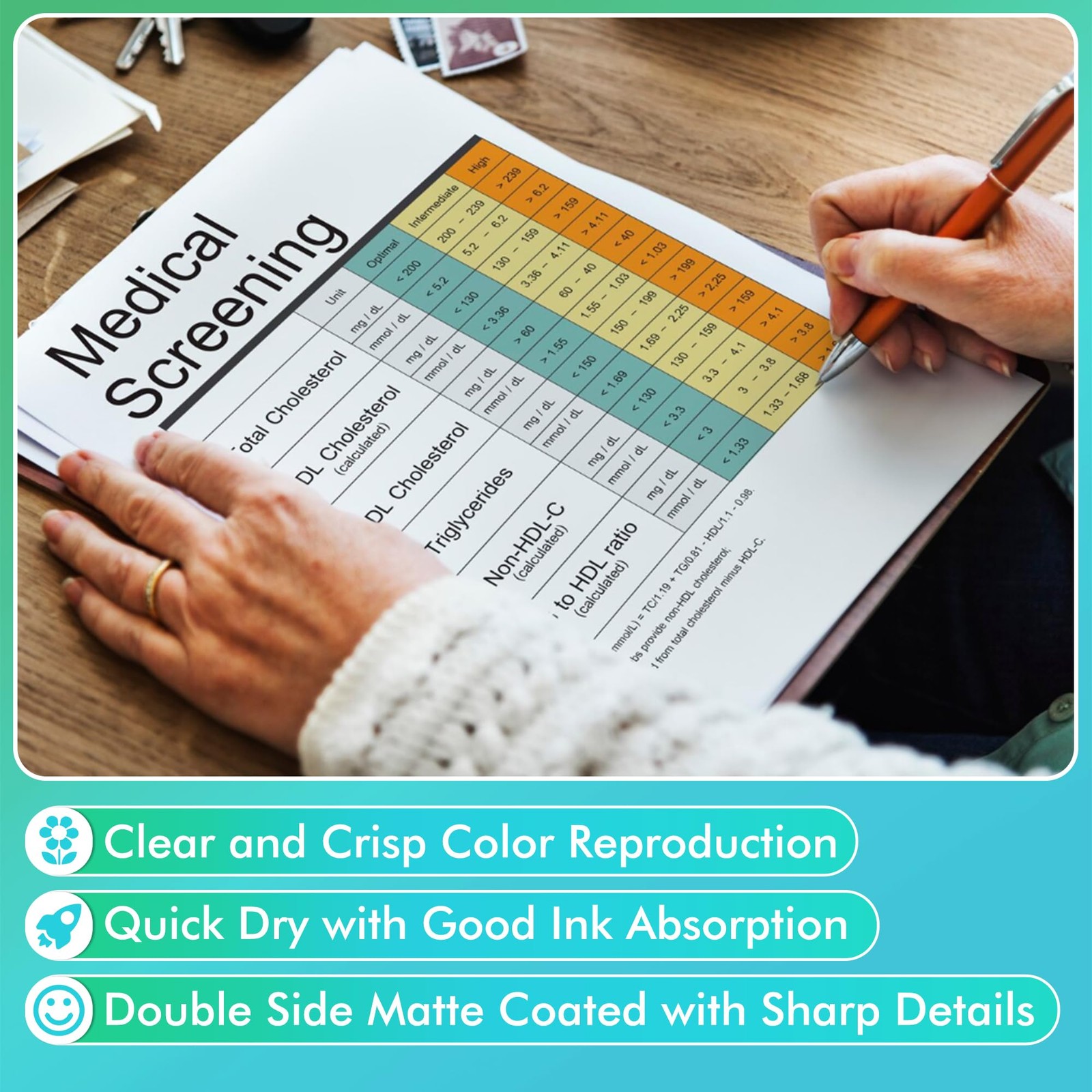 110 Sheets 12×12 Inch Koala Thin Presentation Paper Double Sided Matte 32lb