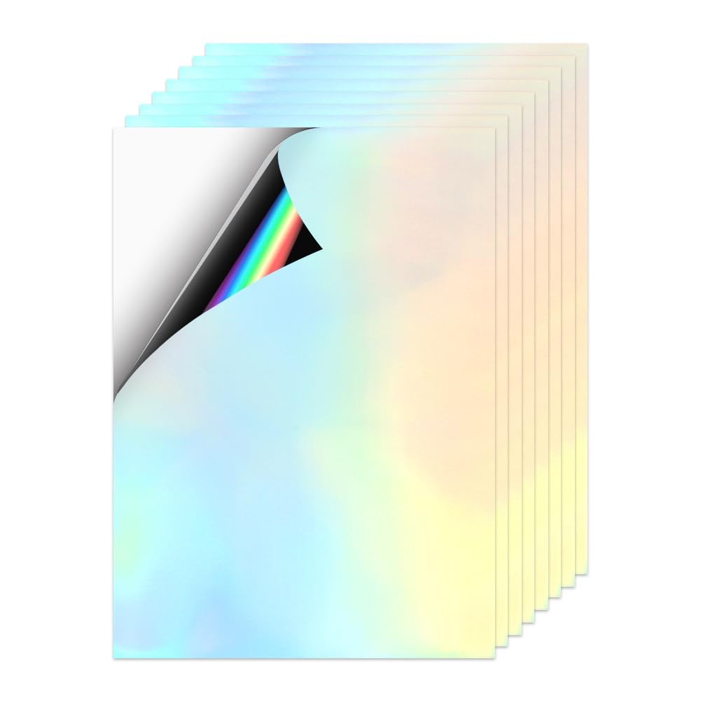 20 Sheets Sticker Paper for Printer A4, Waterproof Sticker Paper, Holog…