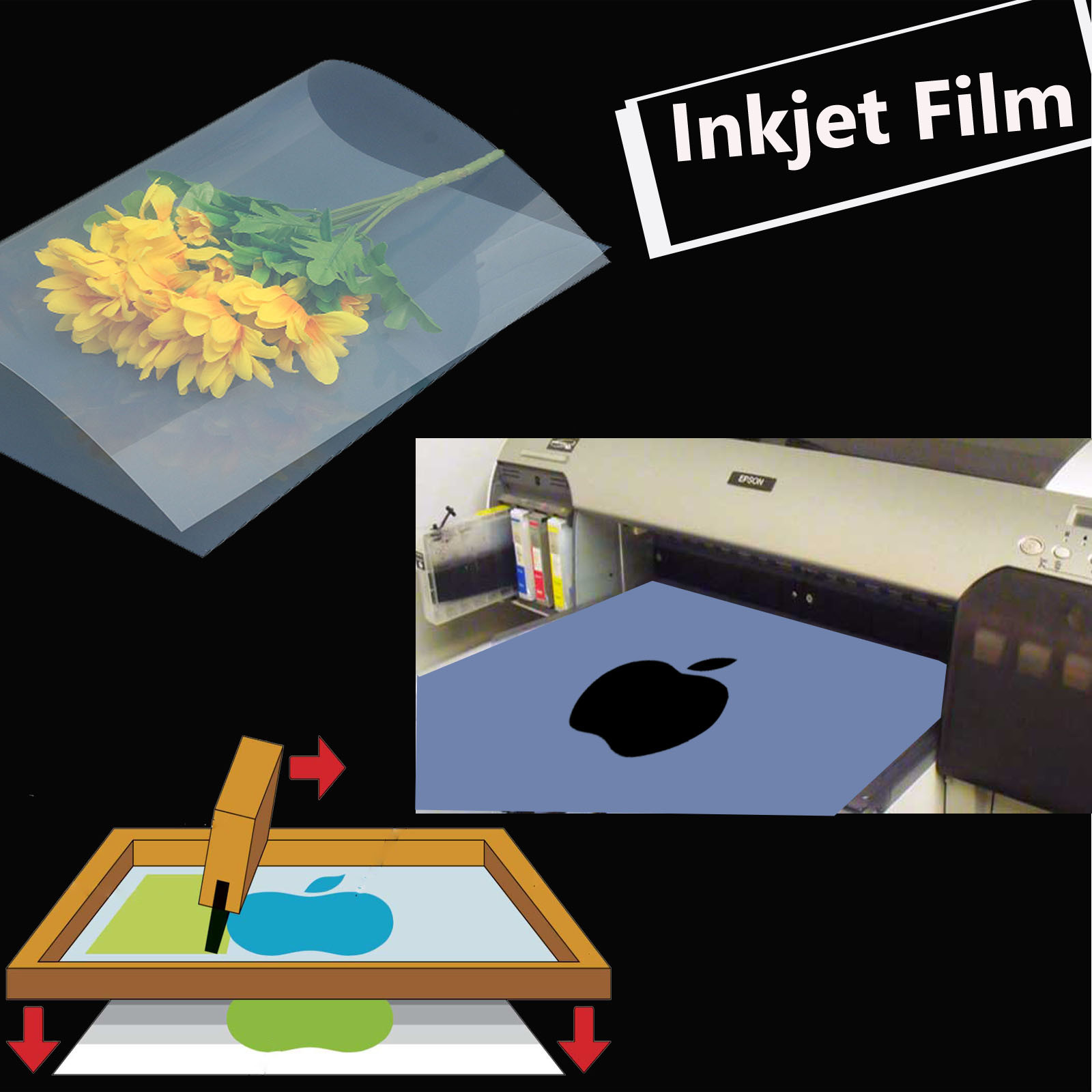 13″ x 19″ Waterproof Inkjet Clear Milky Film for Silk Screen Printing,50 sheets