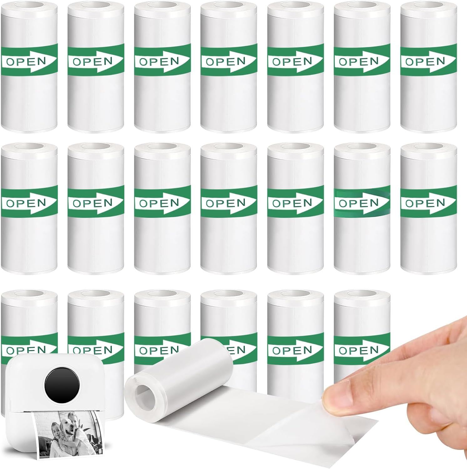 20PCS Mini Printer Paper,Thermal Sticker Paper,Self-adhesive,Mini Thermal Printe