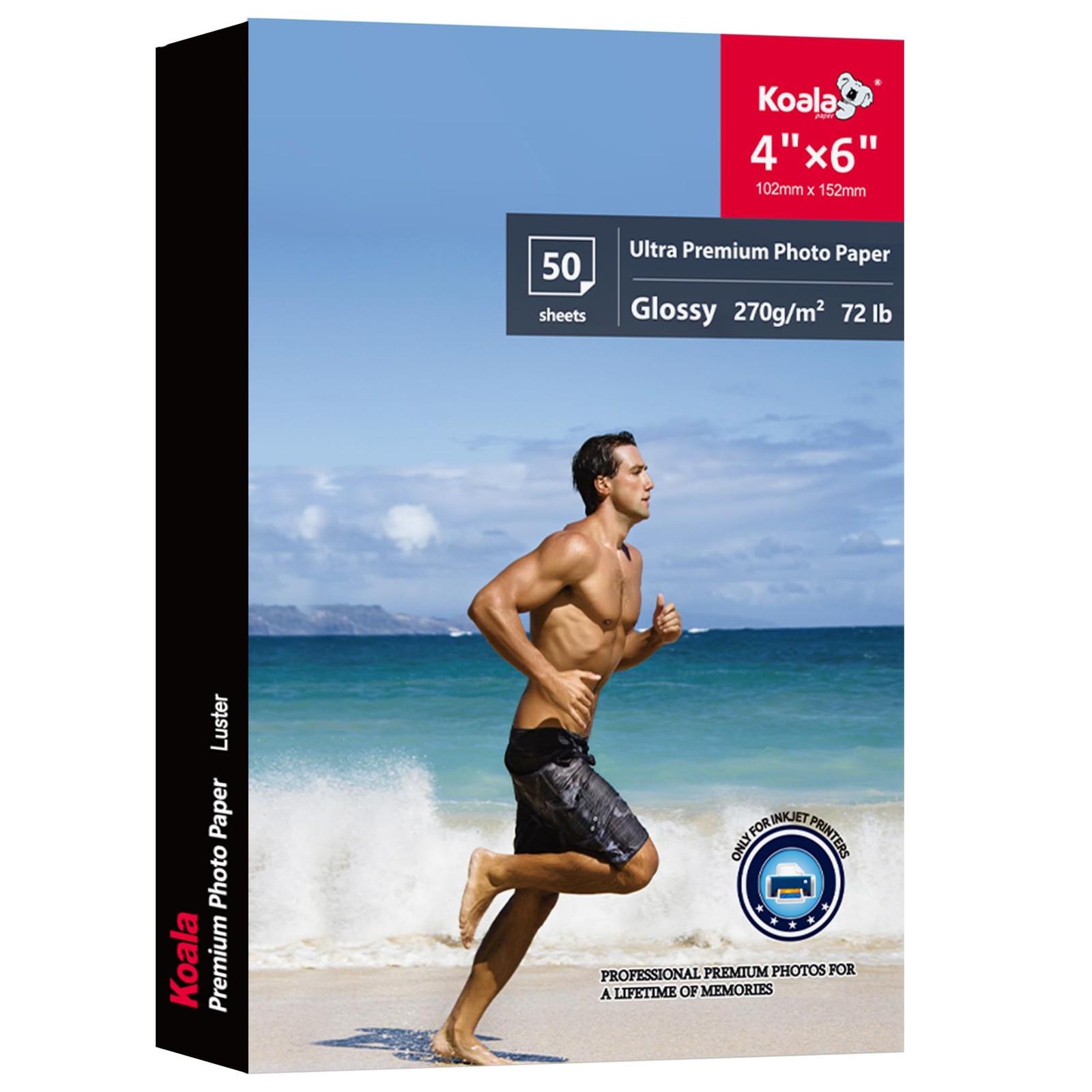 50 PCS Koala Ultra Premium Photo Paper 4×6 Inch Glossy Inkjet Printer 72lb