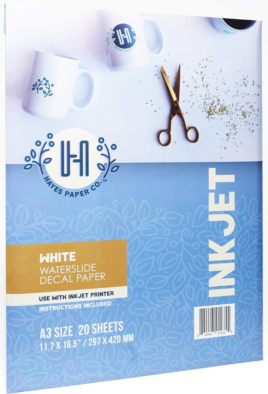 White Waterslide Transfer Paper – Inkjet Printer Compatible