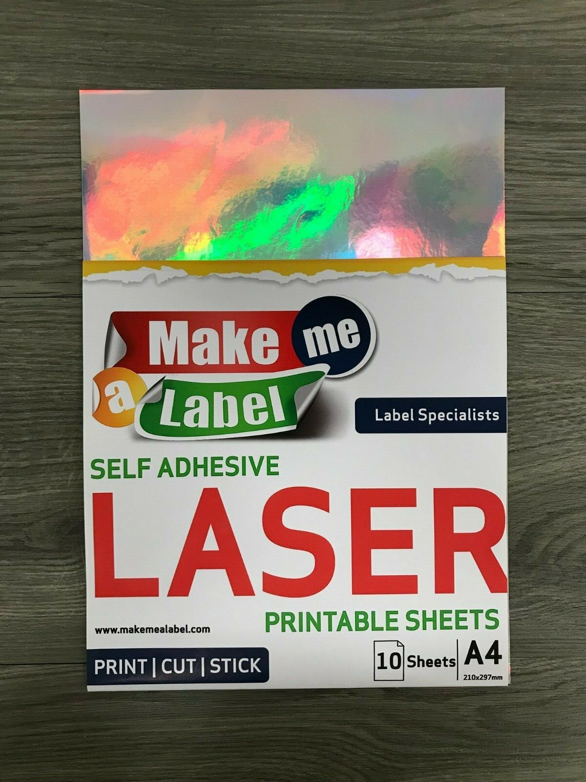 10 A4 PRINTED Premium HOLOGRAPHIC LASER Printable PP Film Sticker Sheets