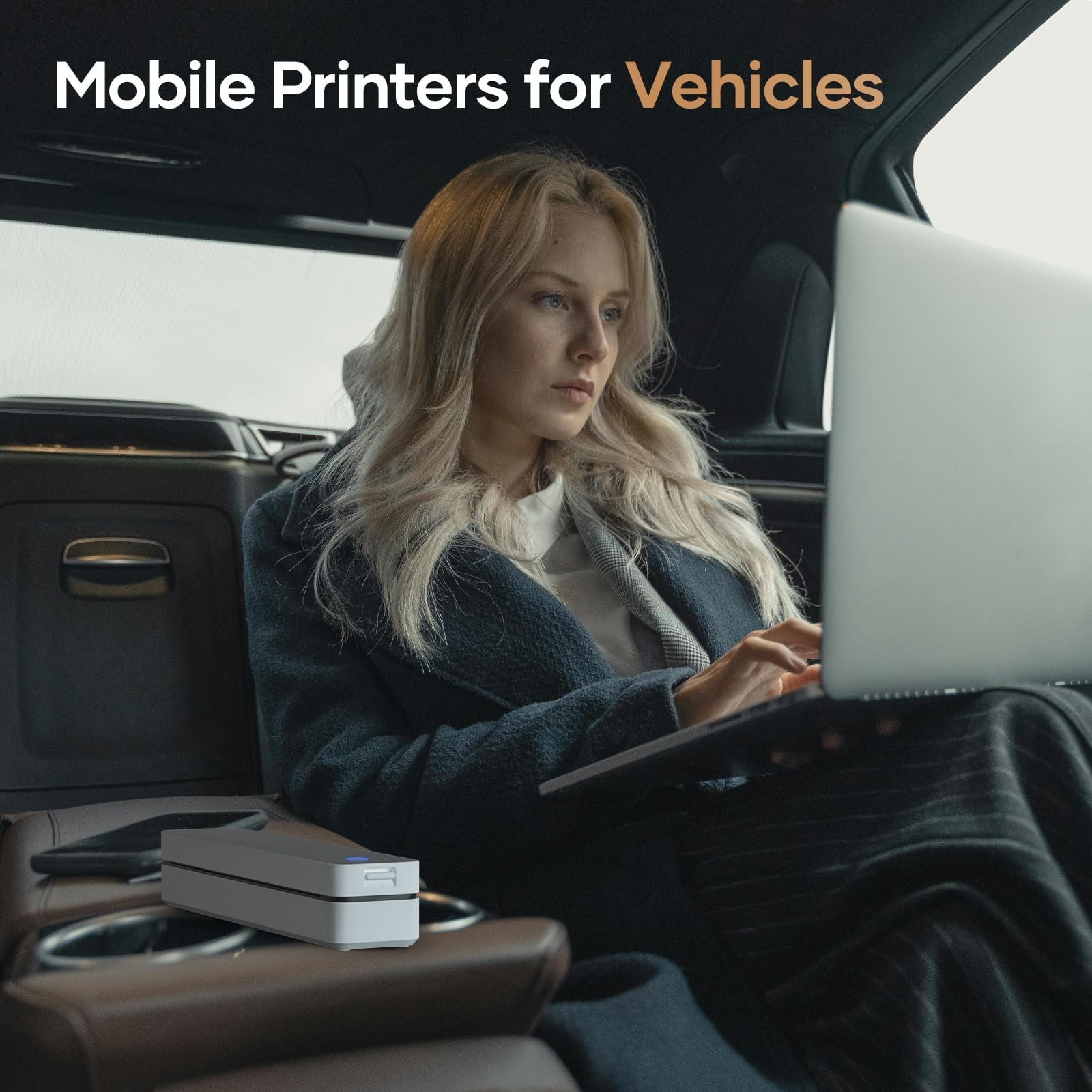 iDPRT Portable-Printer Wireless for Travel,300DPI Inkless Thermal Mini, White