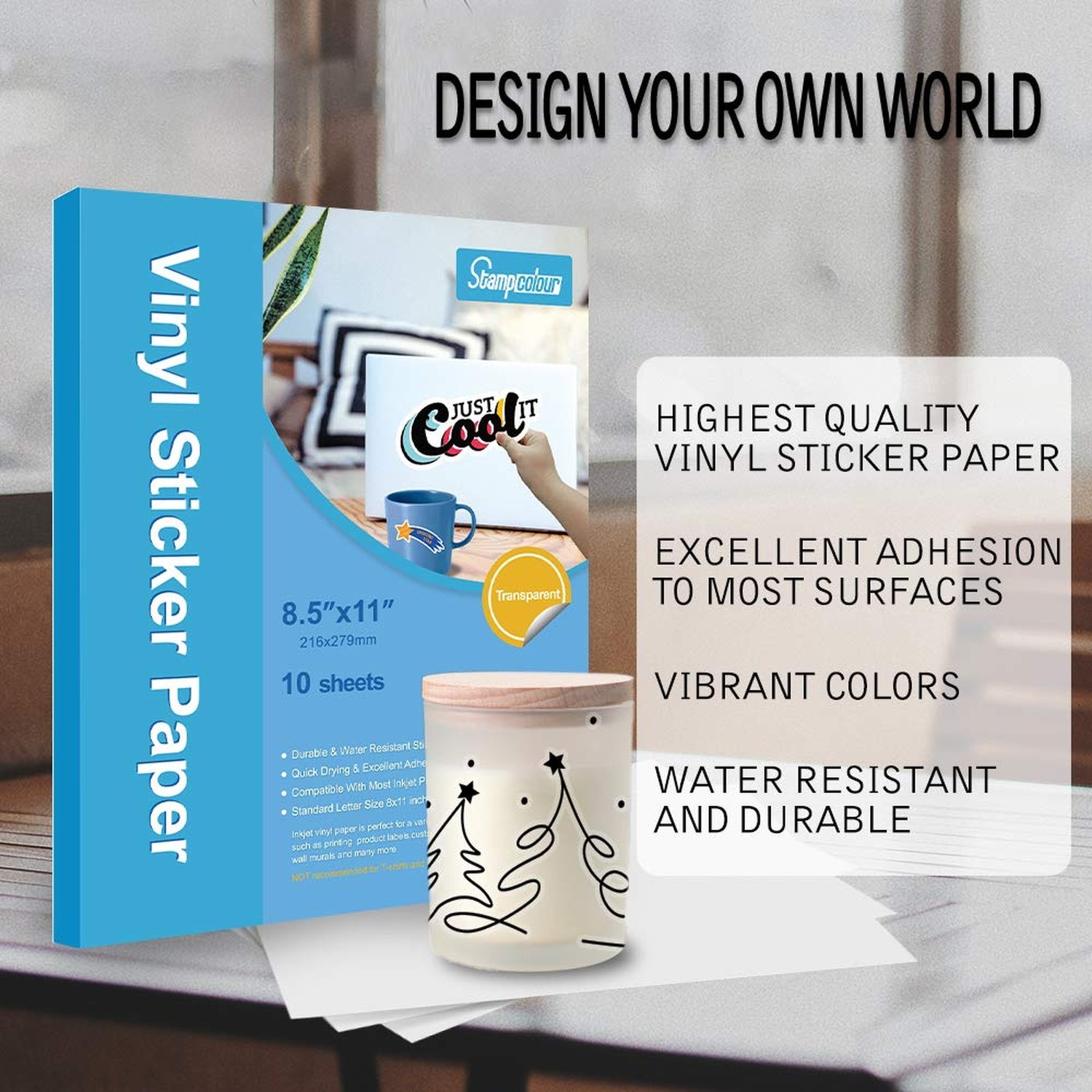 Premium Printable Vinyl Sticker Paper,Transparent 30 Clear Self-Adhesive Shee…