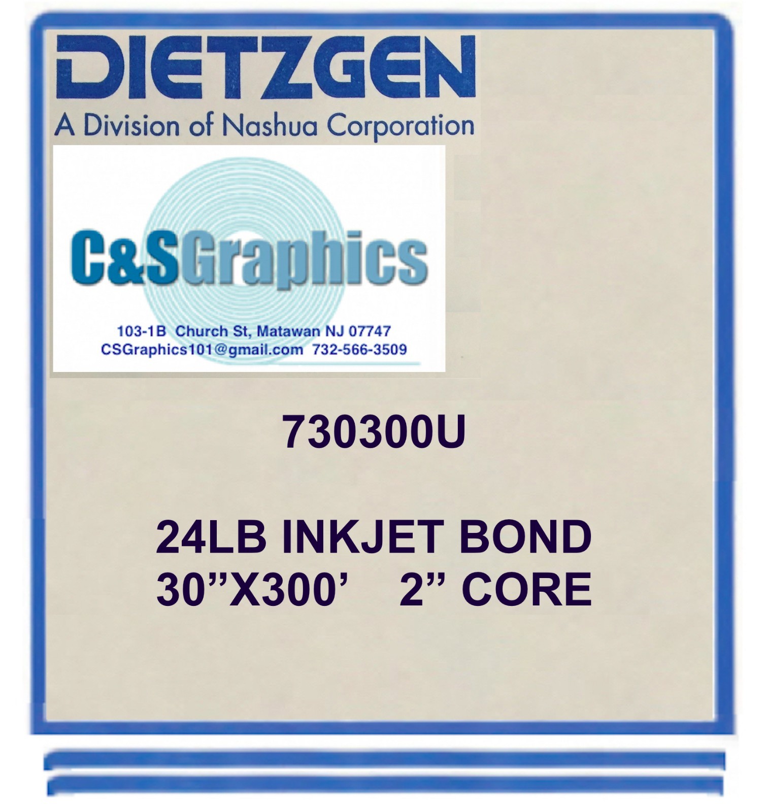 2 ROLLS 30” X 300′ 24lb Bond Plotter Paper