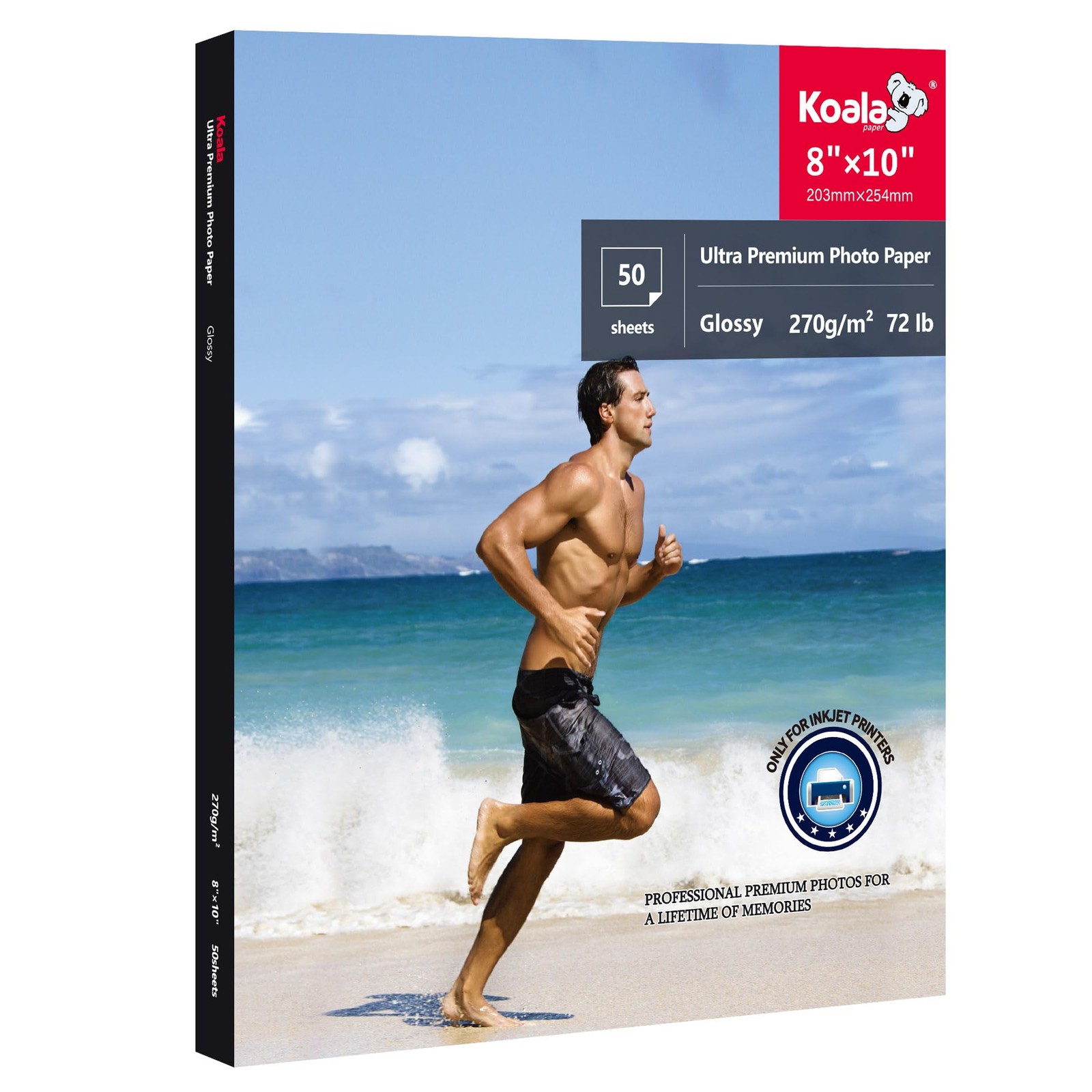50 PCS Koala Ultra Premium Glossy Photo Printer Paper 8×10 Inch 72lb Inkjet