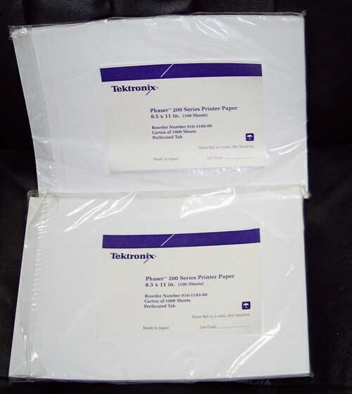 Two Packs Tektronix Phaser 200 Series Printer Paper 8 1/2 x 11
