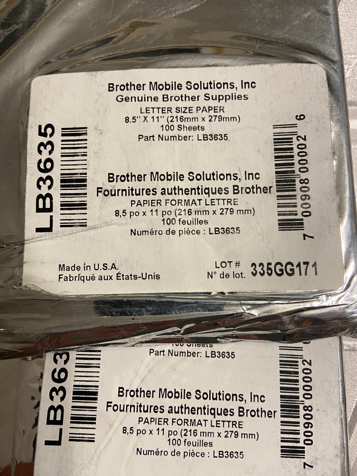 Brother LB3635 Thermal Paper – Letter – 8 1/2″ x 11″ – 100 / Pack sealed
