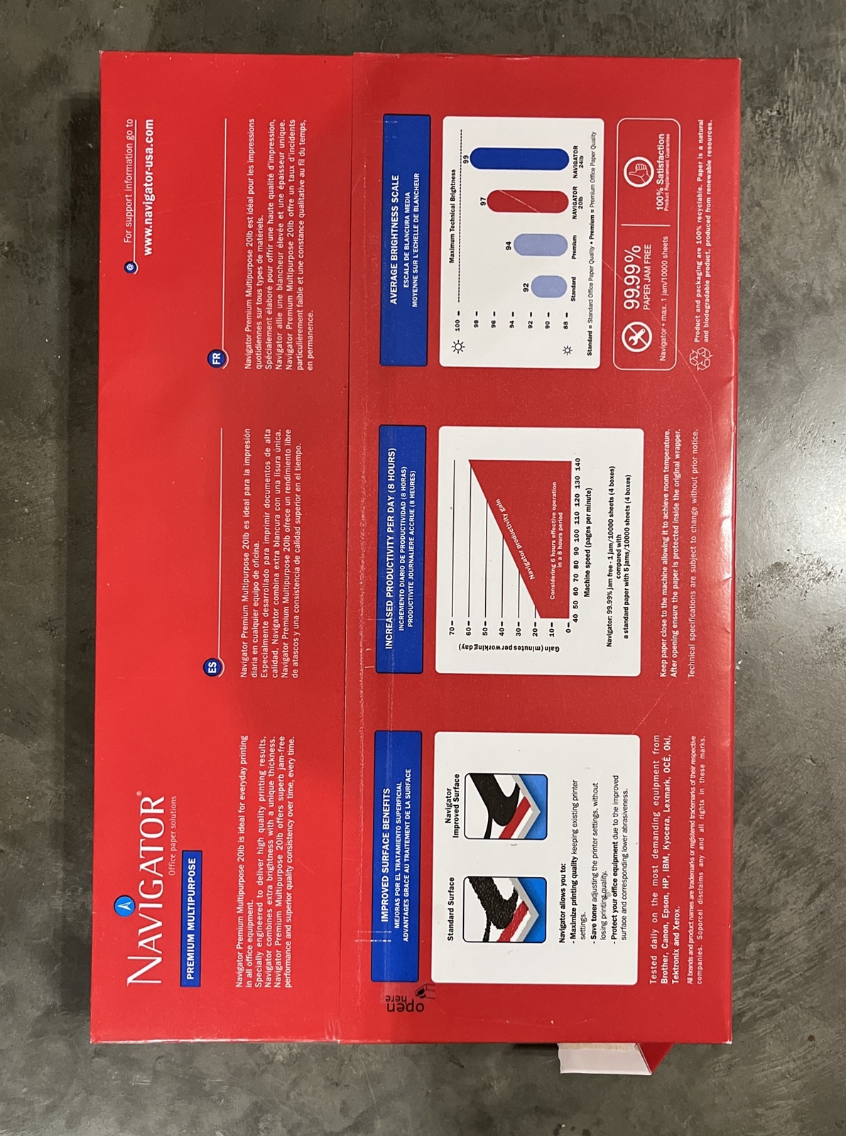 Navigator PAPER,20#,97BR,11X17,BRW NMP1720 ~ Qty 2 ~ Total 1000 Sheets ~ New