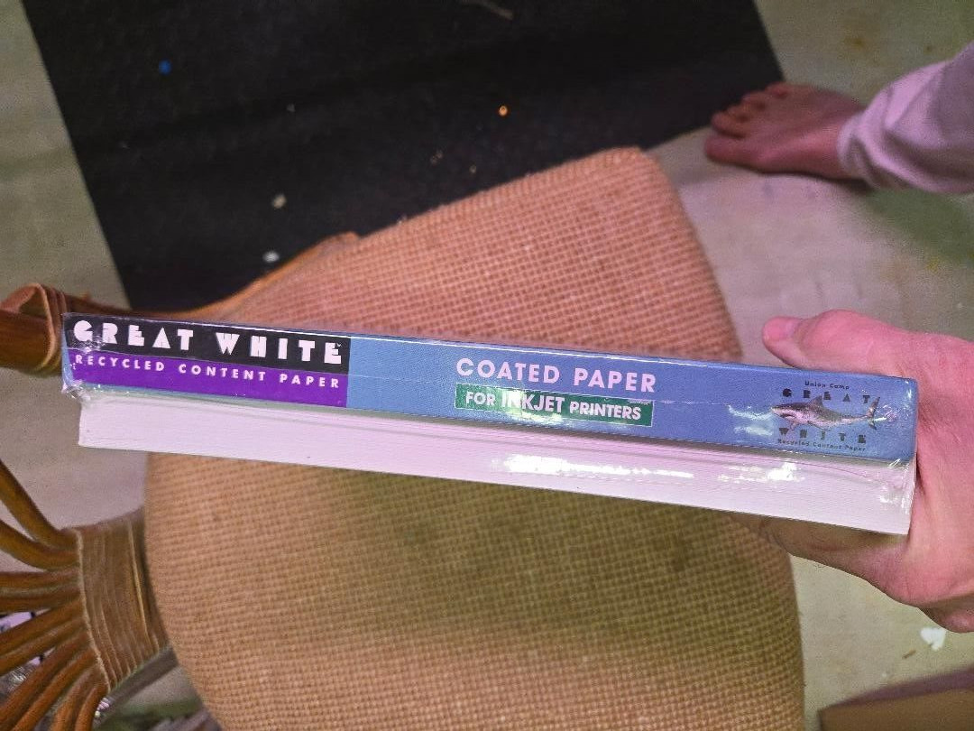 GREAT WHITE INKJET PAPER 200 SHEETS UNCOATED 24/100 SHEETS COATED 92 BRIGHTNESS