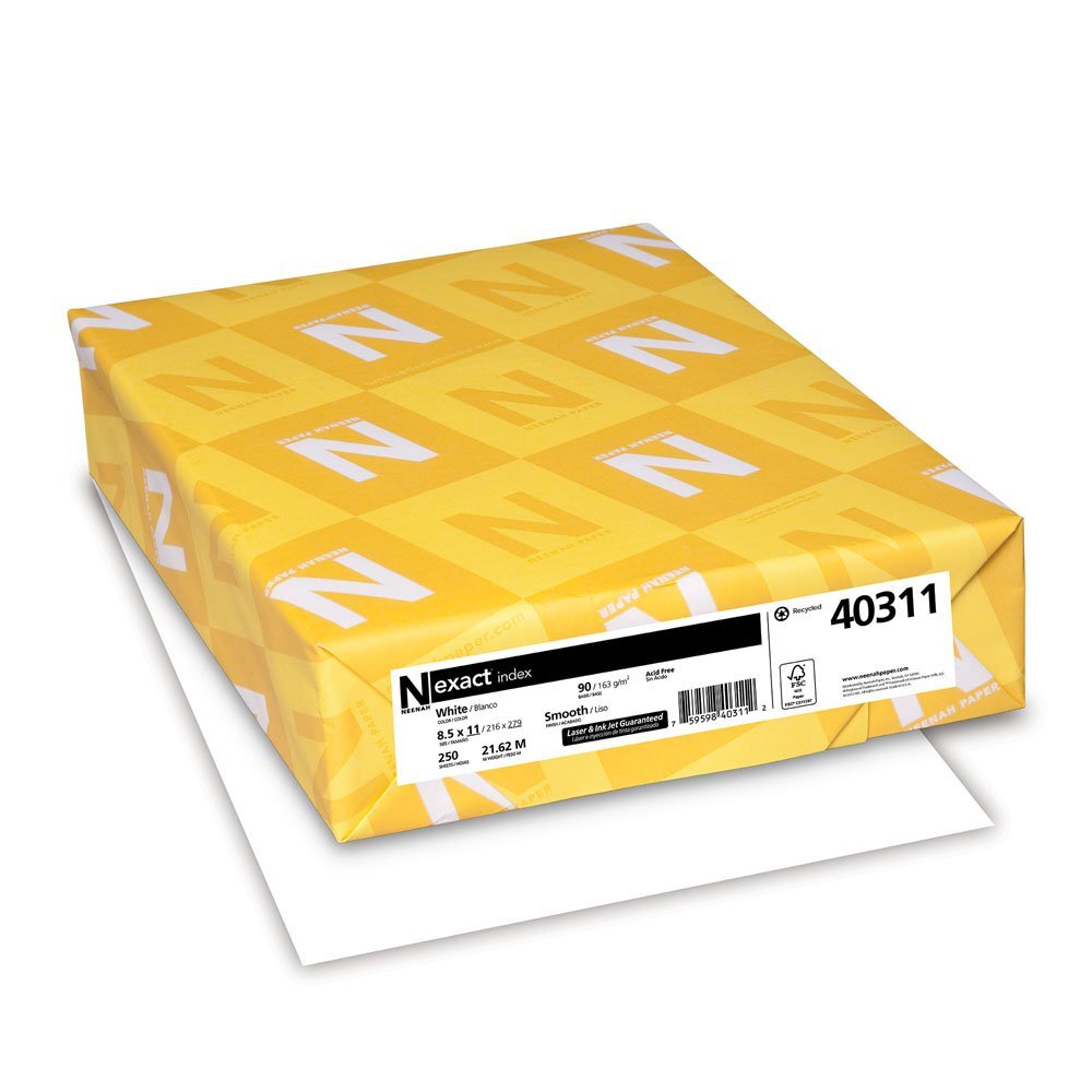 White Card Stock 250 Pack Smooth Surface for Inkjet Laser Printing Acid Free