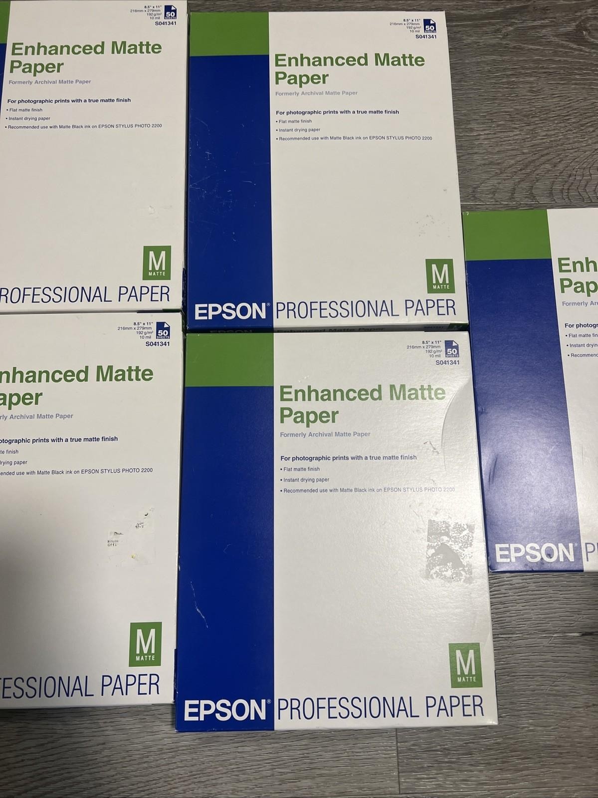 Epson Enhanced Matte Paper 8.5″ x 11″ 50 Sheets True Finish Lot Of (7)