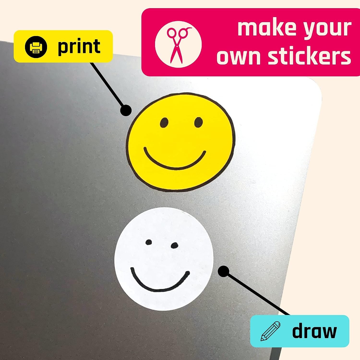 200 Sheets, Printable White Sticker Paper, Laser/Inkjet Printing – Matte, Let…