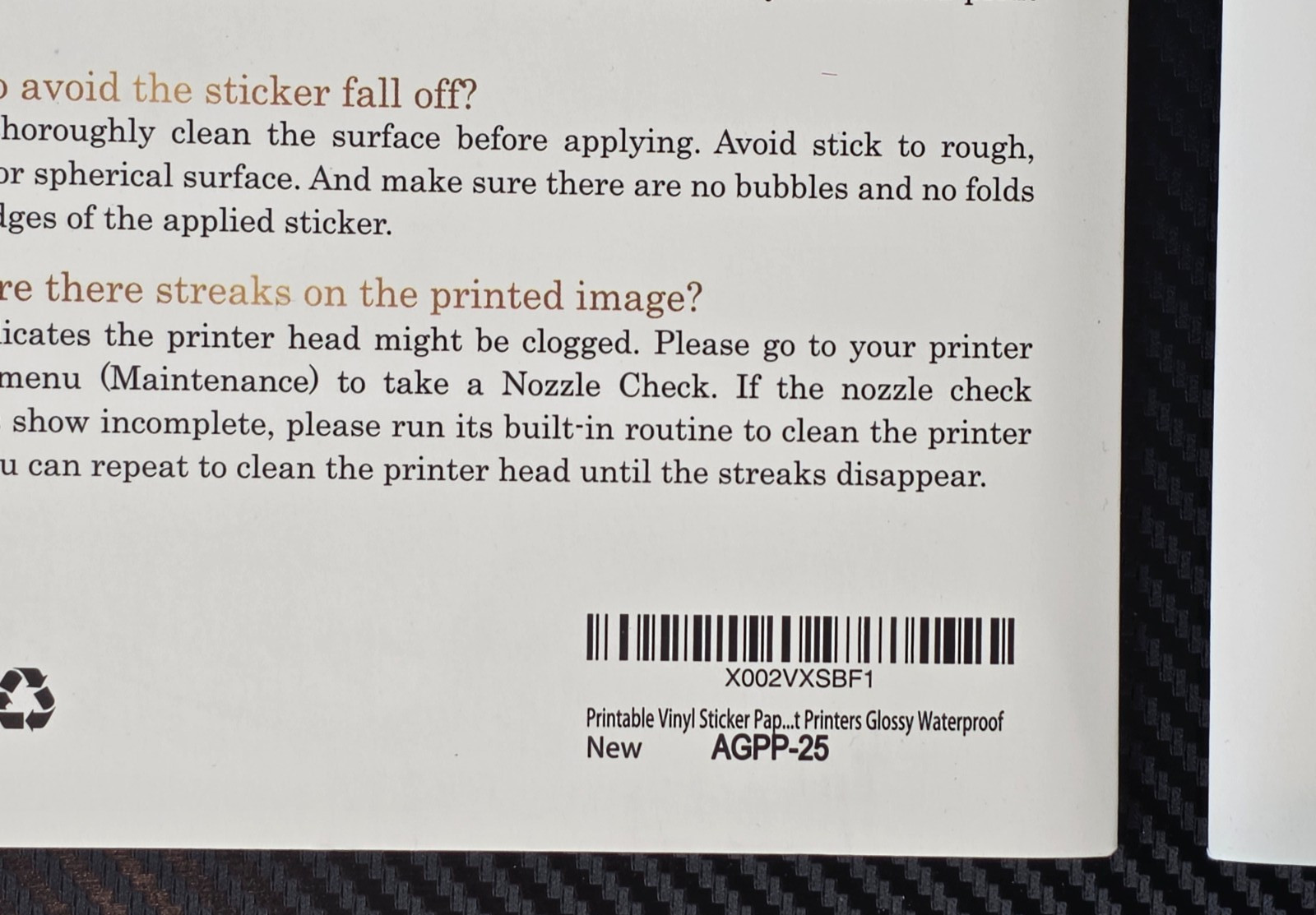 A-Sub Set of 2 Inkjet Vinyl Sticker Paper Glossy White 8.5″ x 11″ 25 Sheet Each