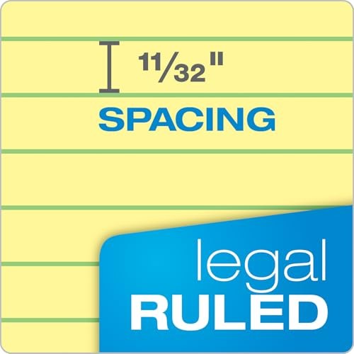 Evidence Dual Ruled Pad, Legal Ruling, Size 8.5 x 11.75 Inches, Canary Paper,