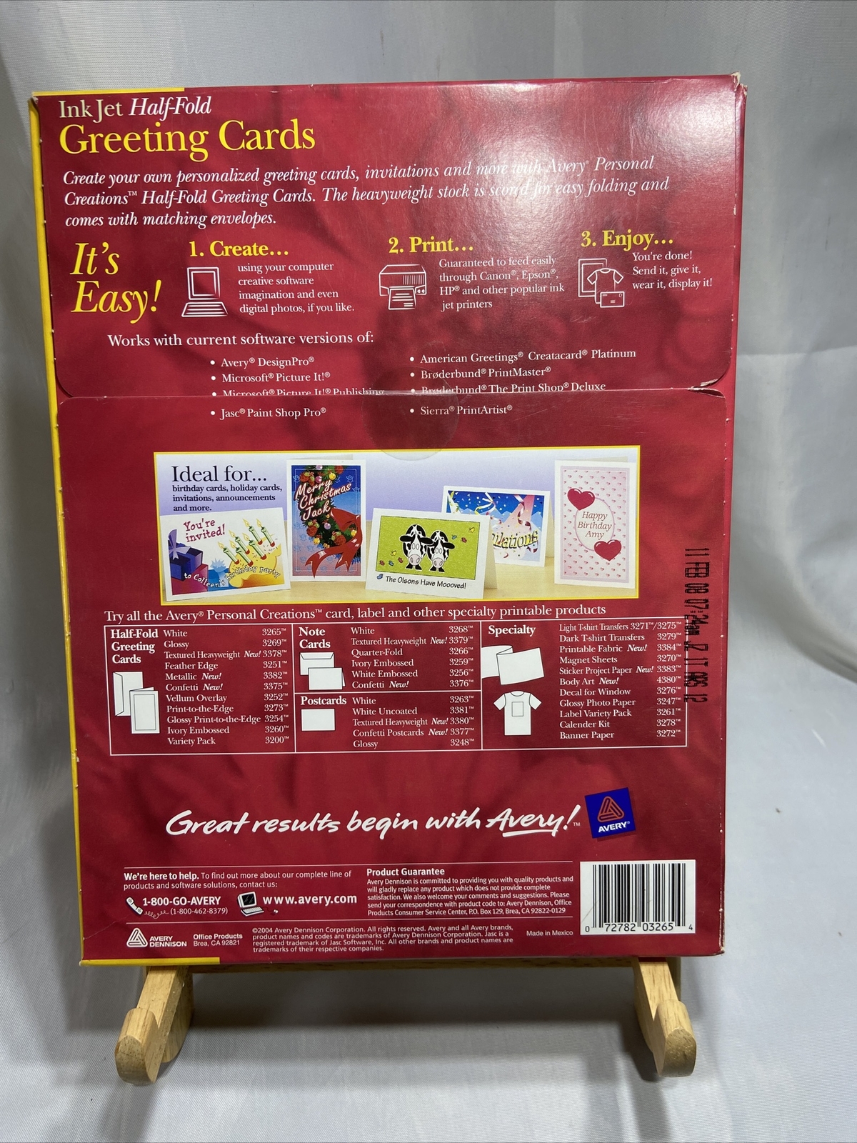 Avery 3265 Ink Jet Greeting Cards Half Fold 5 1/2″ x 8 1/2″ NEW