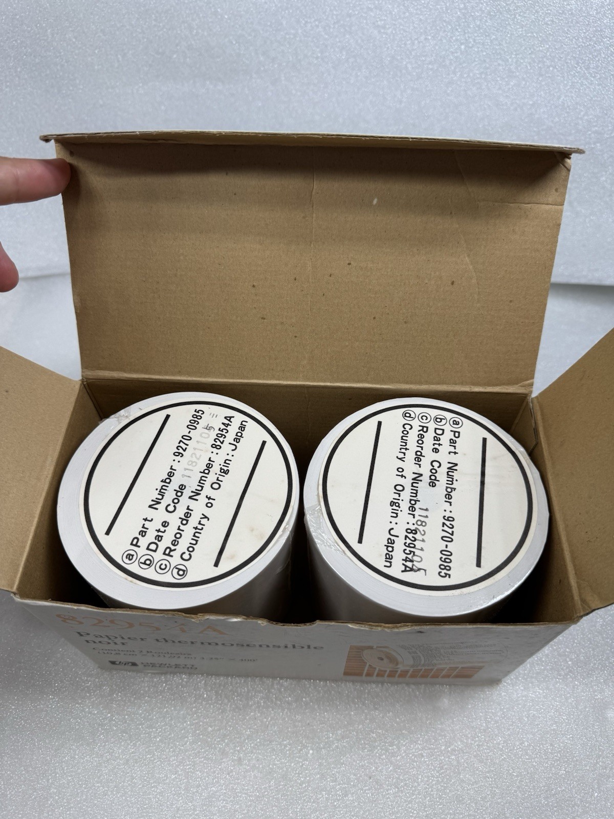 Vintage HP 82954A Black Print Thermal Paper (Two Rolls)