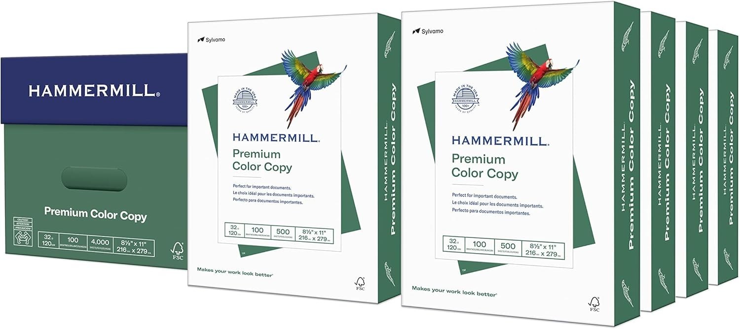 Color Copy Paper, 32lb, 8.5×11 – 4000 Sheets