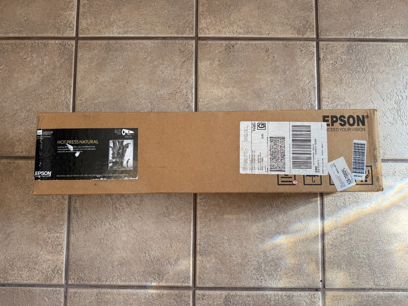 EPSON HOT PRESS NATURAL, 16 mil, 24″x50′ roll, acid free 100% cotton fiber paper