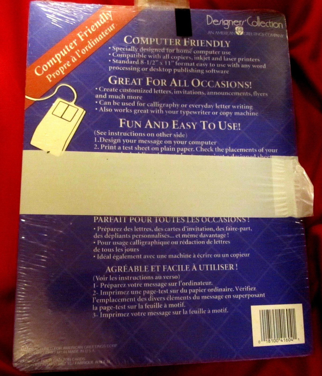 LOT OF 6 PACKS OF COMPUTER STATIONERY–ACID FREE & LIGNIN FREE–25 SHEETS EACH