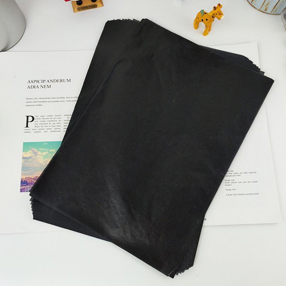 75Pcs Reusable Painting Carbon Coated Paper Black Tracing Sheets for Writing