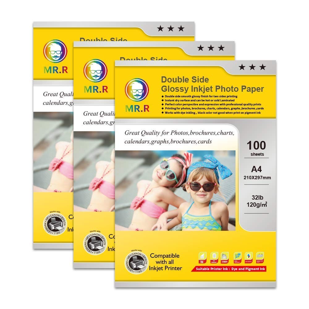 120gsm 100 Sheets A4 Size Double Sided High Gloss Inkjet Printable Photop…