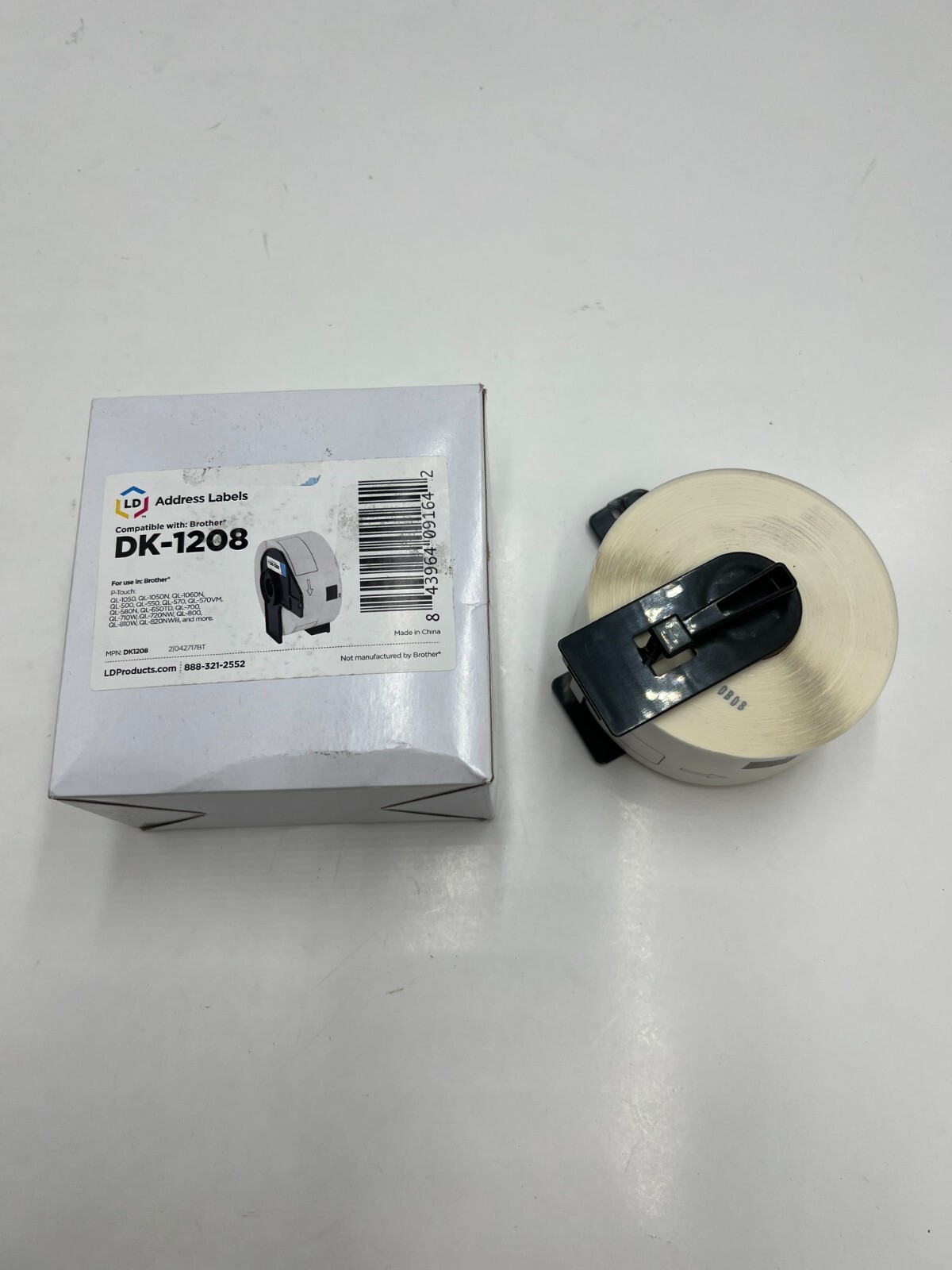 (QTY 15) LD Products Address Label DK-1208 1.4 in x 3.5 in for Brother QL-1050