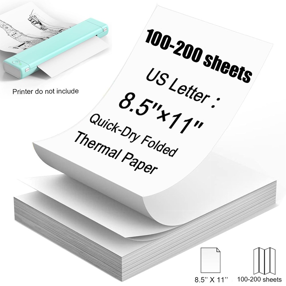100-200 Sheets A4 Thermal Printer Paper 8.5″ x 11″ US Letter Size for M08F M834