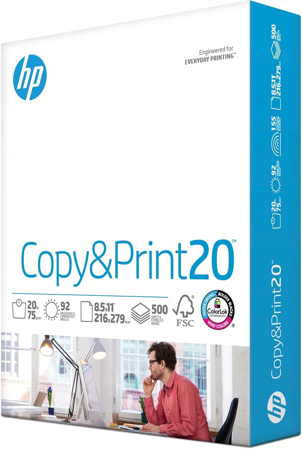 HP Printer Paper | 8.5 x 11 Paper | Copy &Print 20 lb | 1 Ream Case – 500