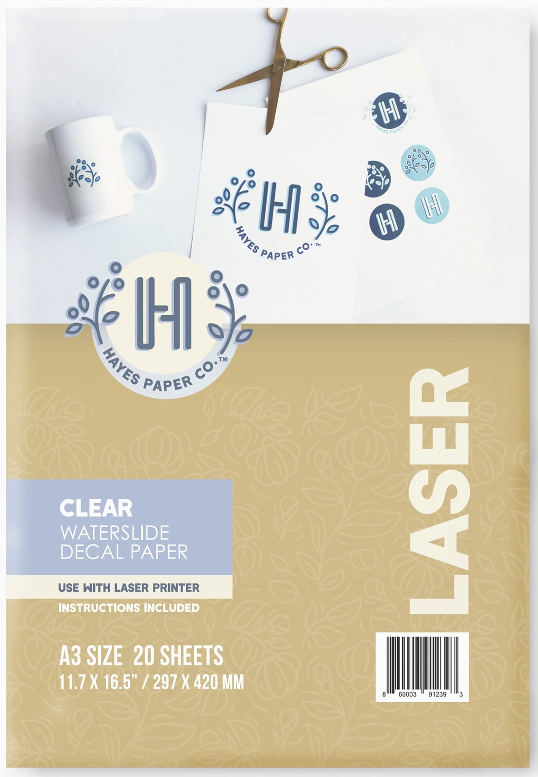 Hayes Paper, Waterslide Decal Paper LASER CLEAR 20 Sheets Premium Water-Slide…